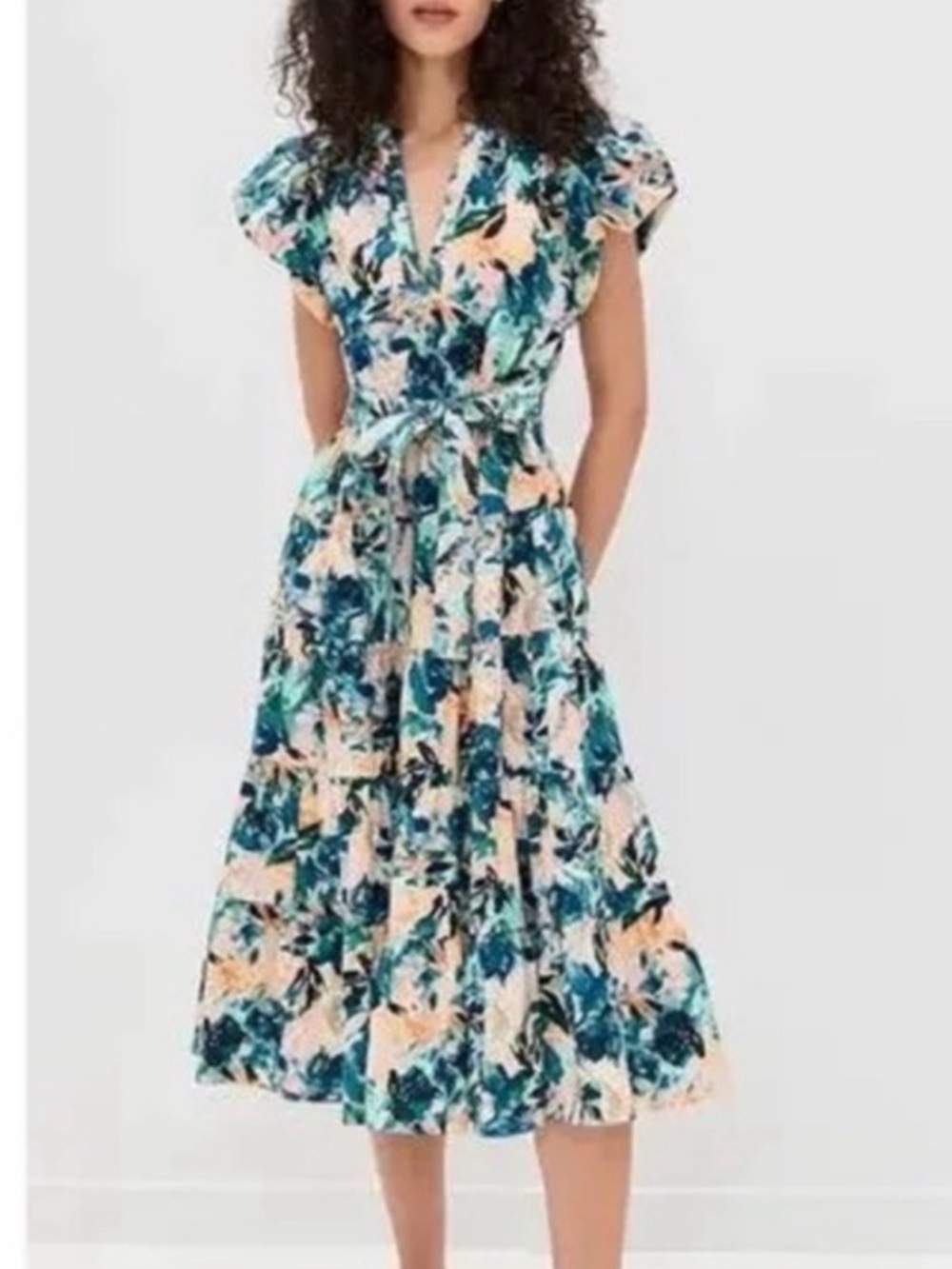 Ulla Johnson Floral Midi Ottilie Delphinium Dress, NWT, 2, $490 - Picture 2 of 4